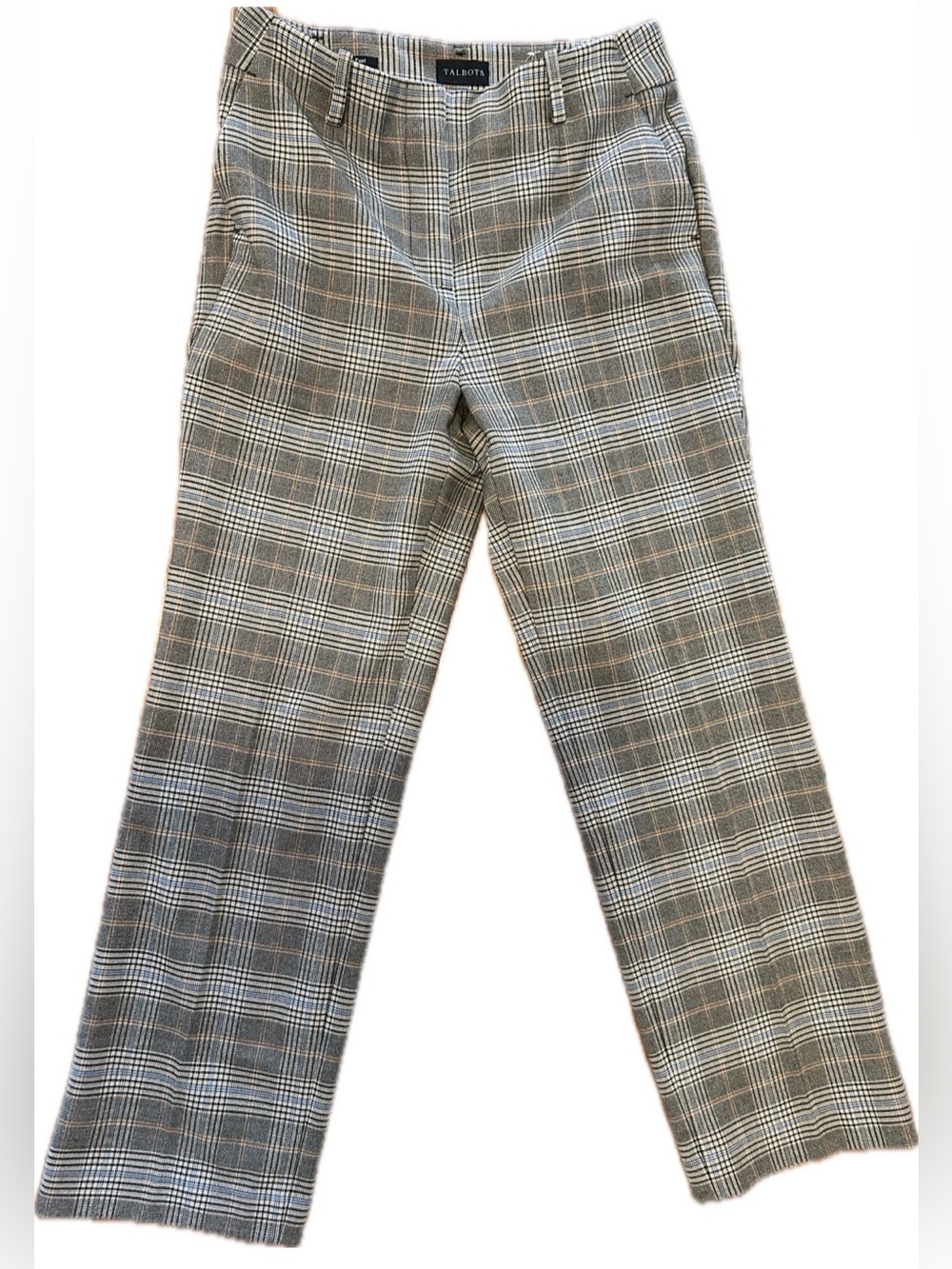 Talbots Plaid Southampton fit Straight-Leg Pants in Gray and Brown